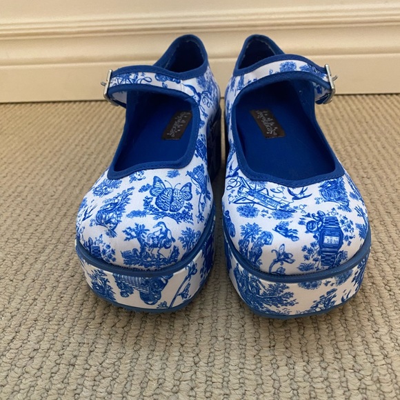 Hot Chocolate Design Shoes - Blue and White Platform Mary Janes